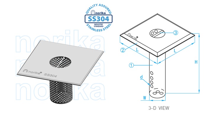 Stainless Steel AISI304 Swimming Pool Strainer Basket With Square Collar